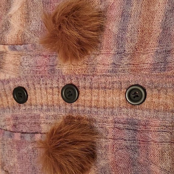 Dolls Kill Current Mood NWT Multicolored Faux Fur Hooded Cardigan Sweater 3X - Picture 6 of 7